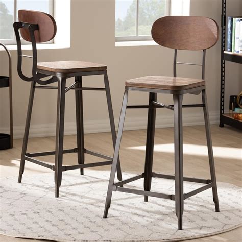 Clark Rustic Industrial Style Counter Stool Set | R-Designs Furniture ...