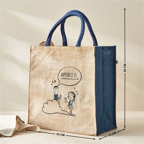 Buy Livia Munch Happiness Is Jute Lunch Bag from Home Centre at just ...