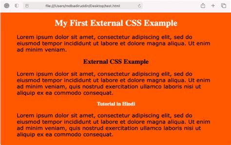 External CSS in Hindi: CSS File कैसे create करें - Tutorial in Hindi