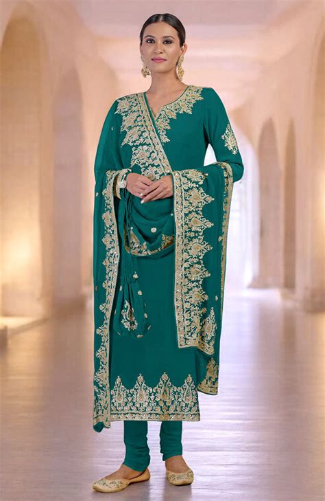Bog Green Gold Kashmiri Tilla Kurta Set | Ethnic Elegance – Talking Threads