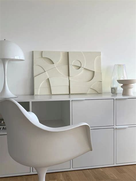 3D Abstract Relief Wall Art – Home Decor Sculpture - (Set of 2 ...