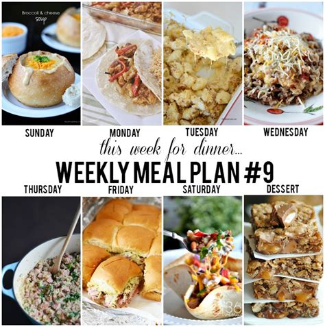 Weekly Menu Plan 的图像结果