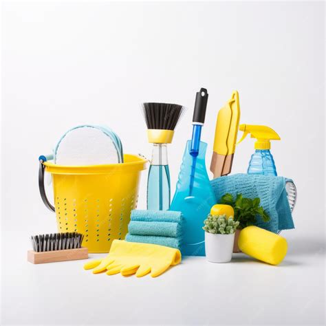 Premium Photo | Assortment of Cleaning Supplies and Tools for Household