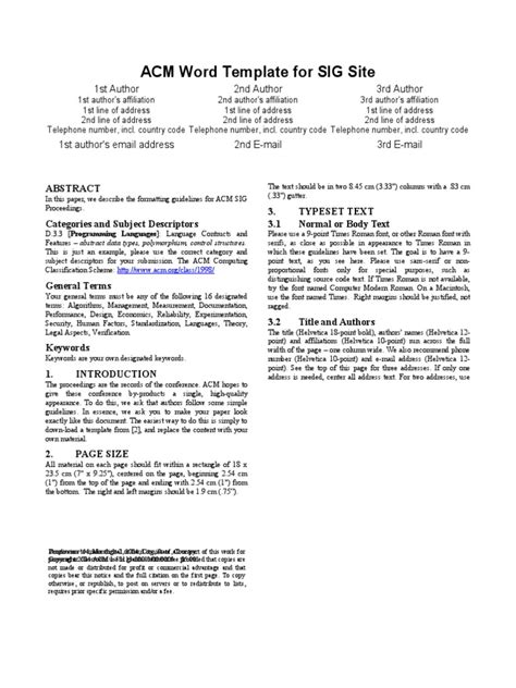 Image result for ACM Format Sample Paper PDF