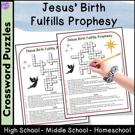 Jesus Birth Fulfills Bible Prophesy Christmas Crossword Puzzle Activity ...