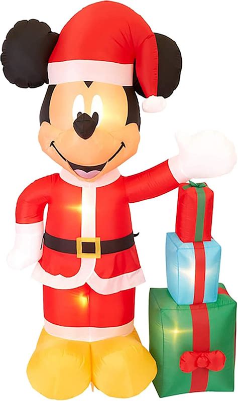 Buy Gemmy 7Ft.Tall Inflatable Christmas Mickey Mouse Dressed in Santa ...
