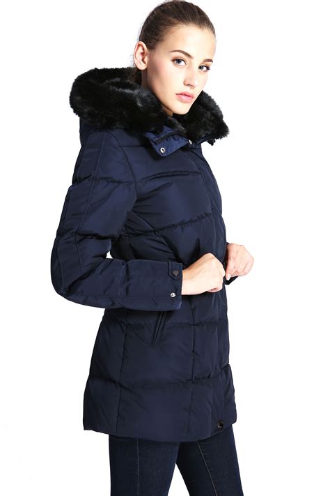 WHS Women's Long Jacket Fur Hooded Warm Winter Coat | Abrigos de ...