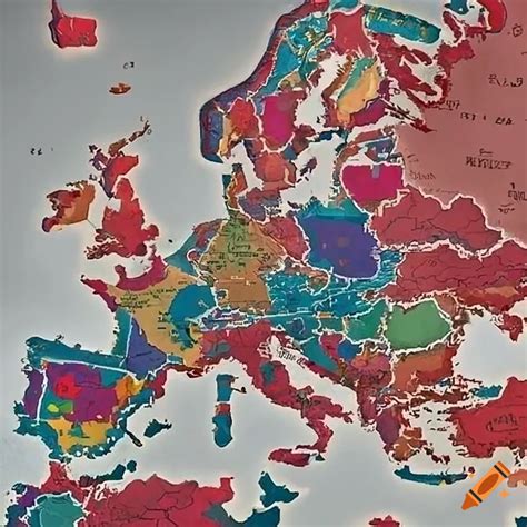 Map of continental europe during the napoleonic wars showing the french empire on Craiyon