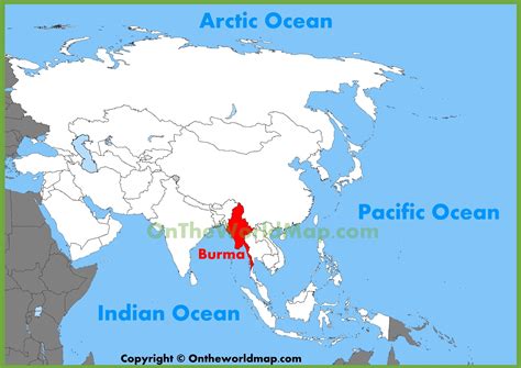 Burma location on the Asia map