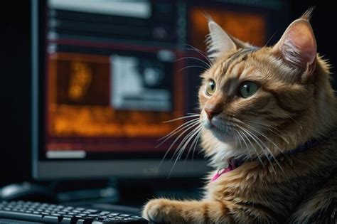 Image result for Cat Sitting at Computer
