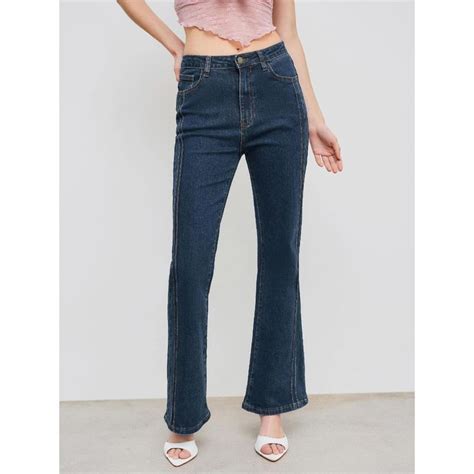 Buy Cider Denim Mid Rise Solid Flared Jeans Online