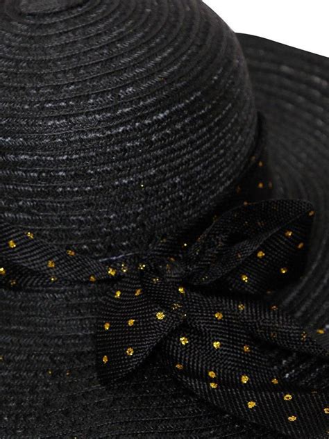 FabSeasons Black Beach Hat with ribbon freeshipping - FABSEASONS