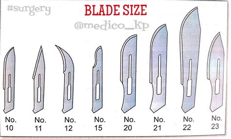 Surgery blade sizes online