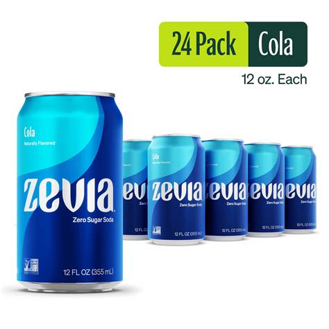 Zevia Zero Sugar, Cola Soda Pop, 12 Fl Oz (Pack of 24) - Walmart.com