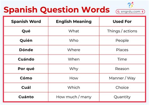 Spanish Question Words Explained with Usage - Engrdu