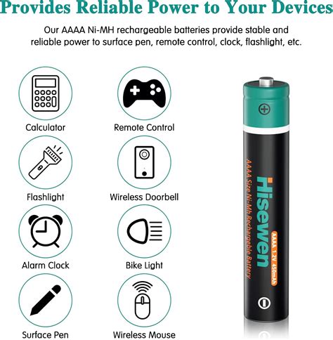 Buy Hisewen Rechargeable AAAA Batteries for Surface Pen Stylus Pen ...