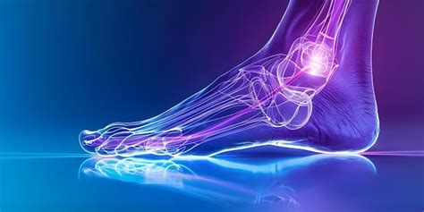 Image of foot with highlighted heel symbolizing plantar fasciitis ...