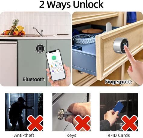 Buy Fingerprint Cabinet Lock, Pothunder Smart Lock with Bluetooth ...