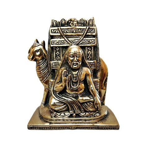 Buy Haristore Brass Sri Raghavendra With Cow Deity Figurine, Approx 4.5 ...