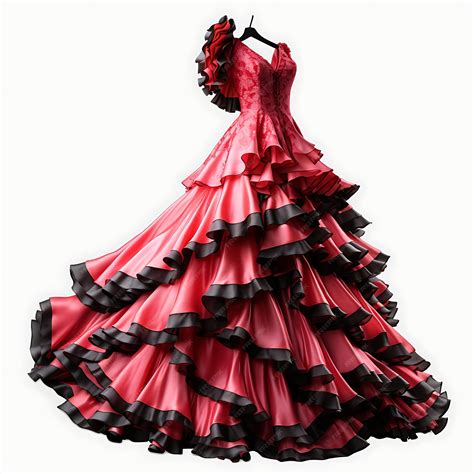 Premium Photo | Isolated of Spanish Flamenco Dress Type Ruffled Gown ...