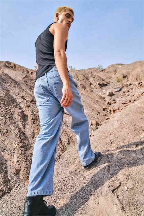 Buy Regular Blue Wide Leg Straight Jeans for Men Online at Rs.1,799.00 ...