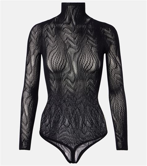 Sheer mesh bodysuit in black - Wolford | Mytheresa