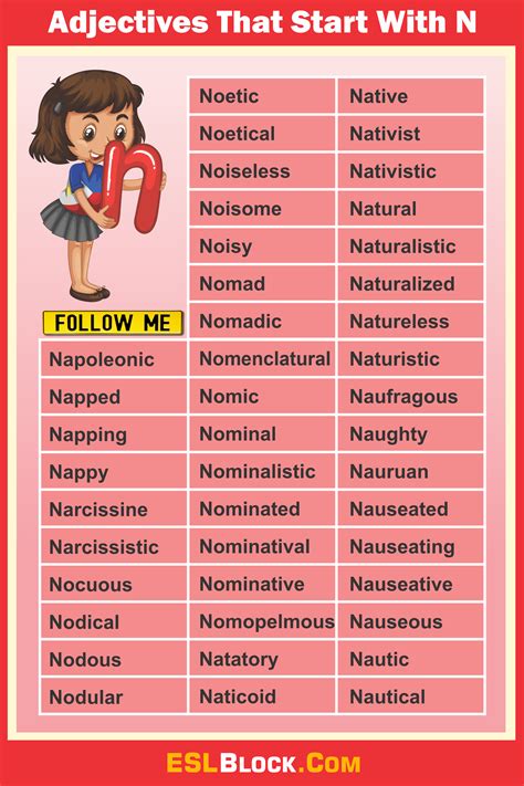 Adjectives That Start With N - English as a Second Language
