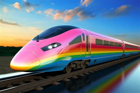 High speed train blur rainbow wallpaper | Premium AI-generated image