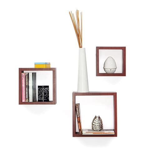 Forzza Kate Wall Shelf, Set of 3 (Mahogany, Matte Finish) : Amazon.in ...