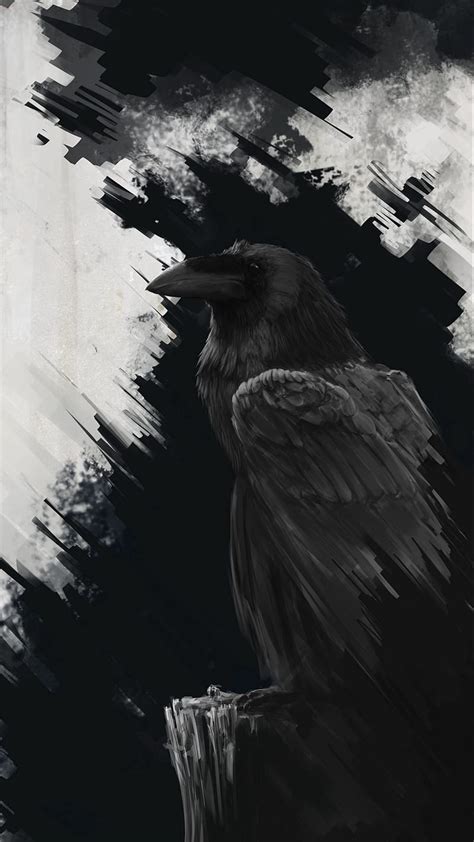 #art #birds #crows #Art. Read more: https://wallpapershd.info/wallpaper-birds-crows-art ...