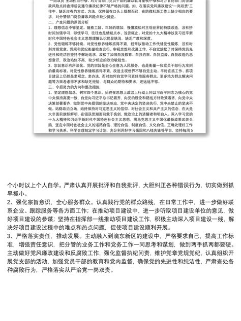 巡察整改专题民主生活会个人对照检查材料-WORD文档-工图网