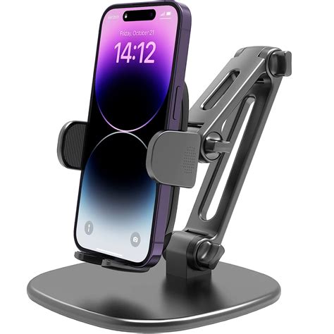 Phone Stand for Desk [No Dropping Stable Triple-Clamp Holder ...
