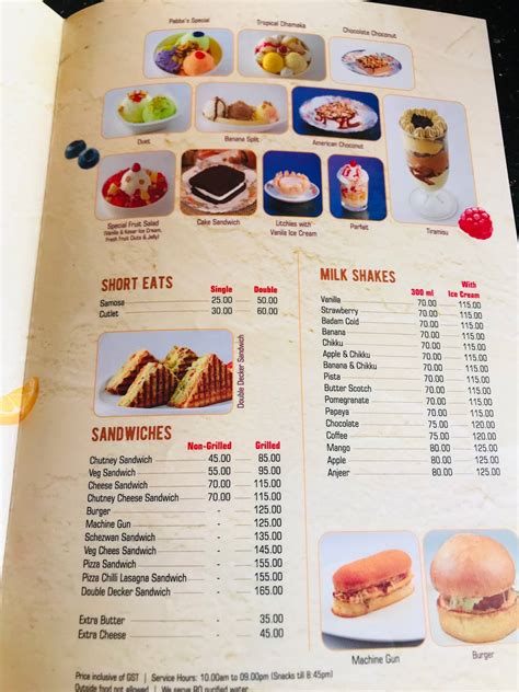 Menu at Pabbas Ideal Cafe Bharat Mall, Mangaluru