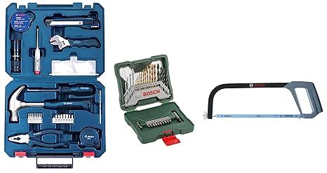 Bosch Hand Tool Kit (Blue, 66 pieces)&Bosch X30Ti Drill Bit and Driver ...