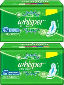 Whisper Ultra Clean XL Plus Wings Sanitary 30+30 Pad Sanitary Pad | Buy ...