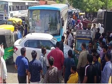 An accident occurred between a city bus-car and a rickshaw in front of ...