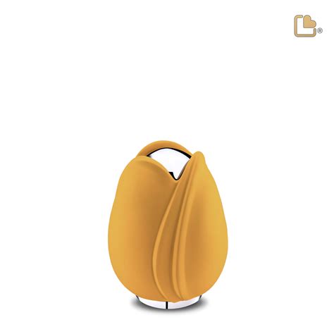K1050 Tulip Keepsake Urn Yellow & Pol Silver - Collins Funeral Supply