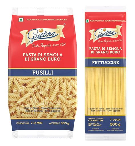 Gustora Combo Pack of Fusilli Pasta & Fettuccine Pasta, 1 KG I Pasta ...
