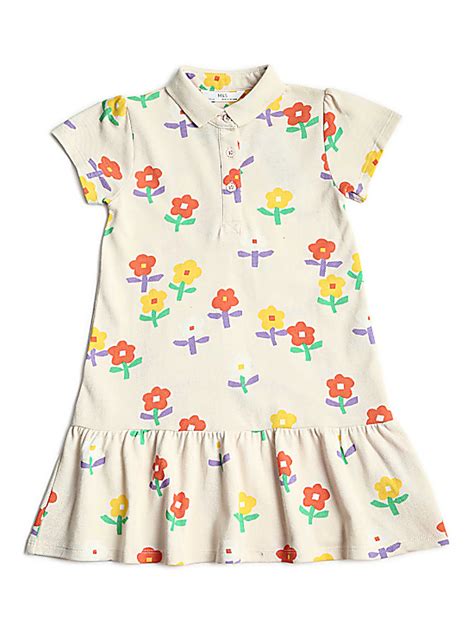 Buy Pure Cotton Printed Polo Collar Dress at Marks & Spencer
