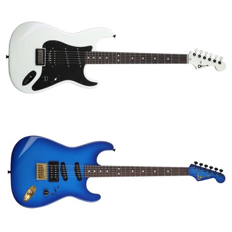 Charvel Jake E Lee USA Signature Electric Guitars in Pearl White & Blue ...