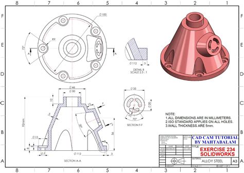 Image result for SolidWorks Part Modelling Exercises for Beginners