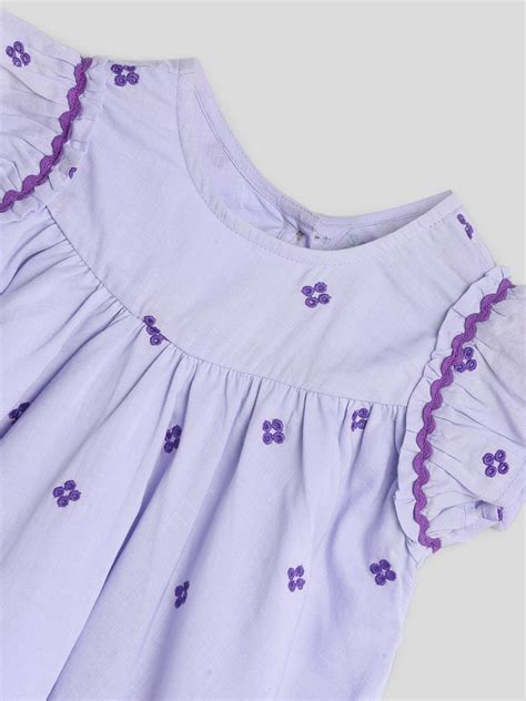 Somersault - Lilac Floral Embroidered Dress | Soft & Comfortable ...