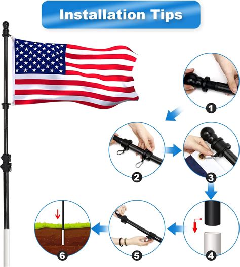 Buy HIBLE Carbon Fiber Flag Pole for Outside House, 1.25 Inch 12 Foot ...