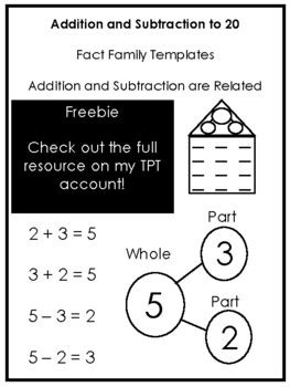 FREEBIE Fact Family Houses and Bonds British Columbia Math Grade 1