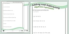 Simplifying Algebraic Expressions GCSE Worksheets | Beyond