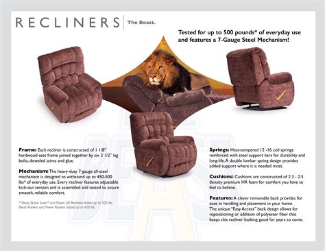 Rake Beast Big Big Man's Recliner (RATED 500 LBS.) - Football Size ...