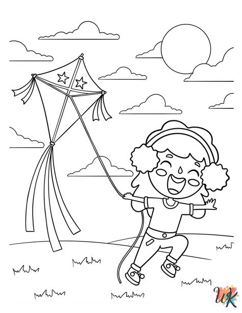 20 Kite Coloring Pages For Kids - ColoringPagesWK.com