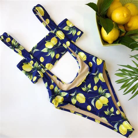 Women's One Piece Lemon Swimsuit - Etsy | One piece for women ...