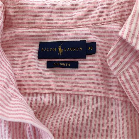RALPH LAUREN CUSTOM FIT OXFORD SHIRT IN PINK AND... - Depop