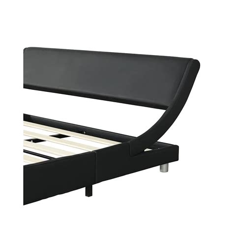Buy Queen Size Platform Bed Frame, Faux Leather Upholstered Queen Bed ...